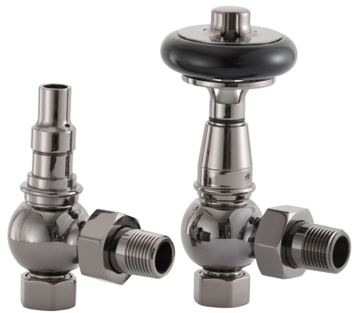 UK28 TRV Cast Iron Radiator Valve Black Nickel